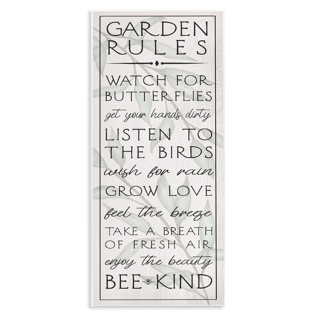 Stupell Uplifting Garden Rules Wall Plaque Art Design By Lil' Rue
