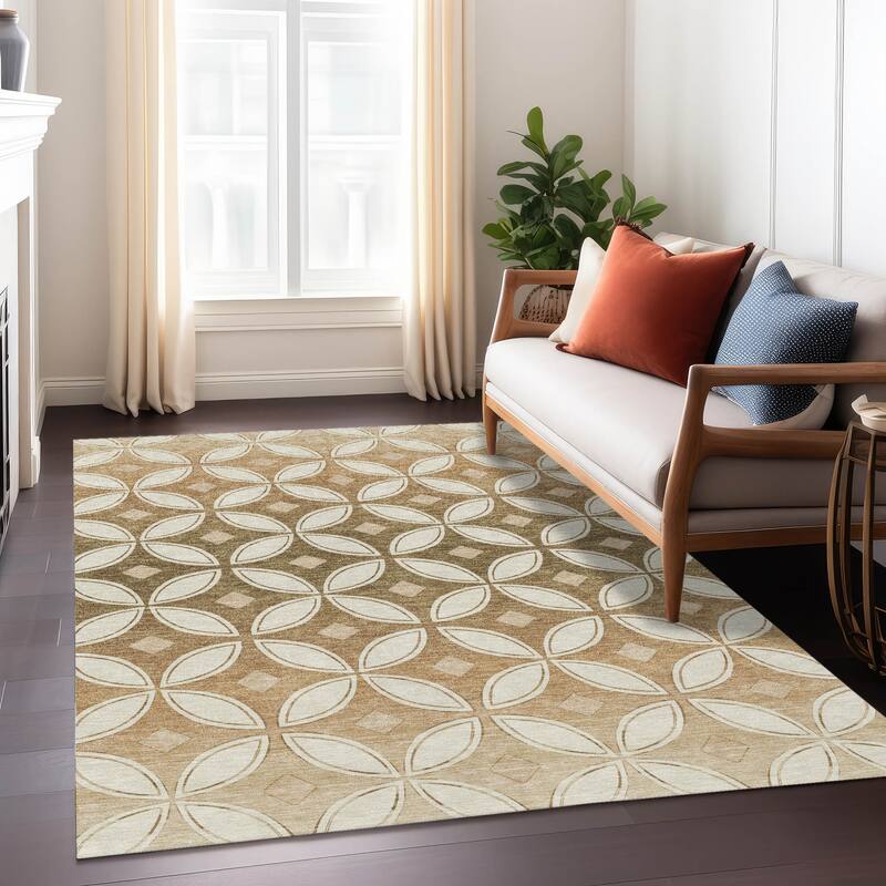 Machine Washable Indoor/ Outdoor Modern Gia Chantille Rug