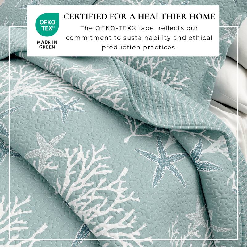 Linery & Co. Coastal Microfiber Quilt Set With Shams