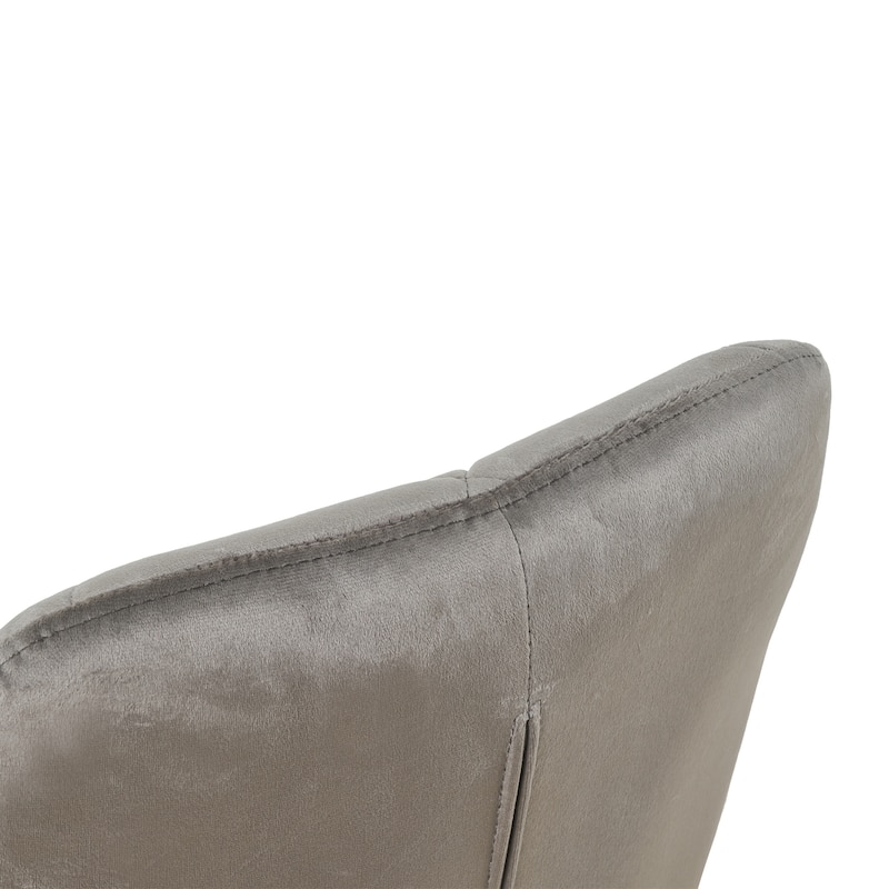 Grey Velvet Modern 22.3" Upholstered Buttons Tufted Accent Chair with Chrome Legs for Living Room