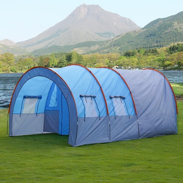 8-10 Camping Tent People Tunnel Tent Large Outdoor Camping - 15.7