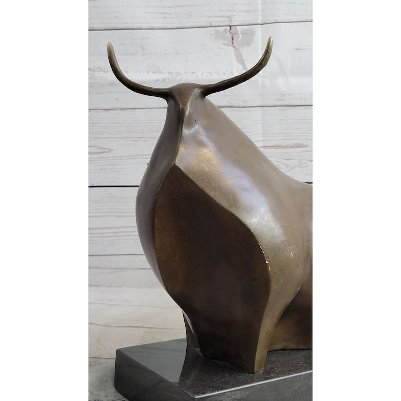 Abstract Modern Art Clic Botero Bull Handcrafted Bronze Sculpture Figurine