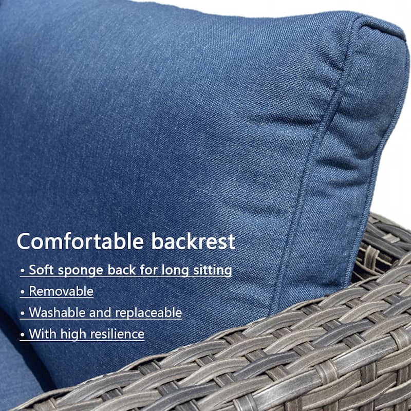 OVIOS Patio Furniture Deep Seat Wicker 9-piece Set