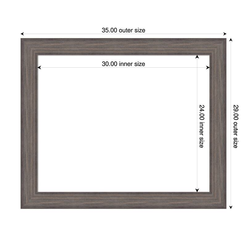 Amanti Art Country Barnwood Framed Dry Erase Magnetic Board - 35 x 29 in