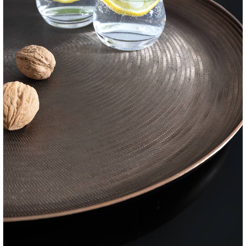 Kate and Laurel Stovring Round Metal Tray - 16" Diameter