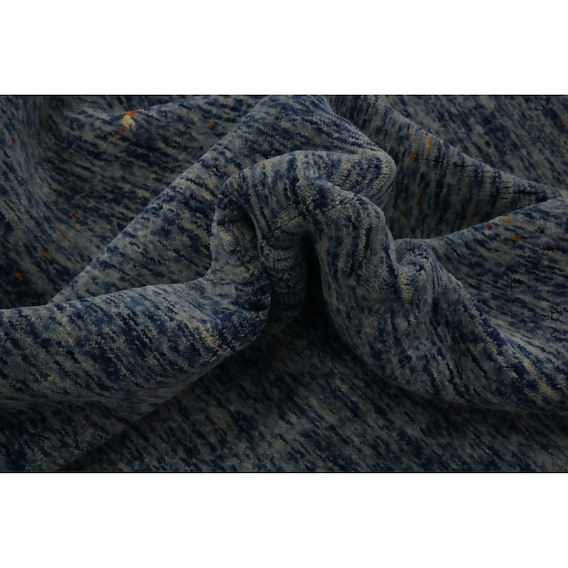 Hand Knotted Oriental 100% Wool Carpet Tribal Animal Pictorial Navy Blue & Blues Gabbeh Area Rug - 11' 9'' X 8' 11''