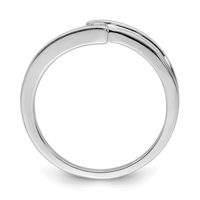 Curata 925 Sterling Silver Polished Diamond Ring