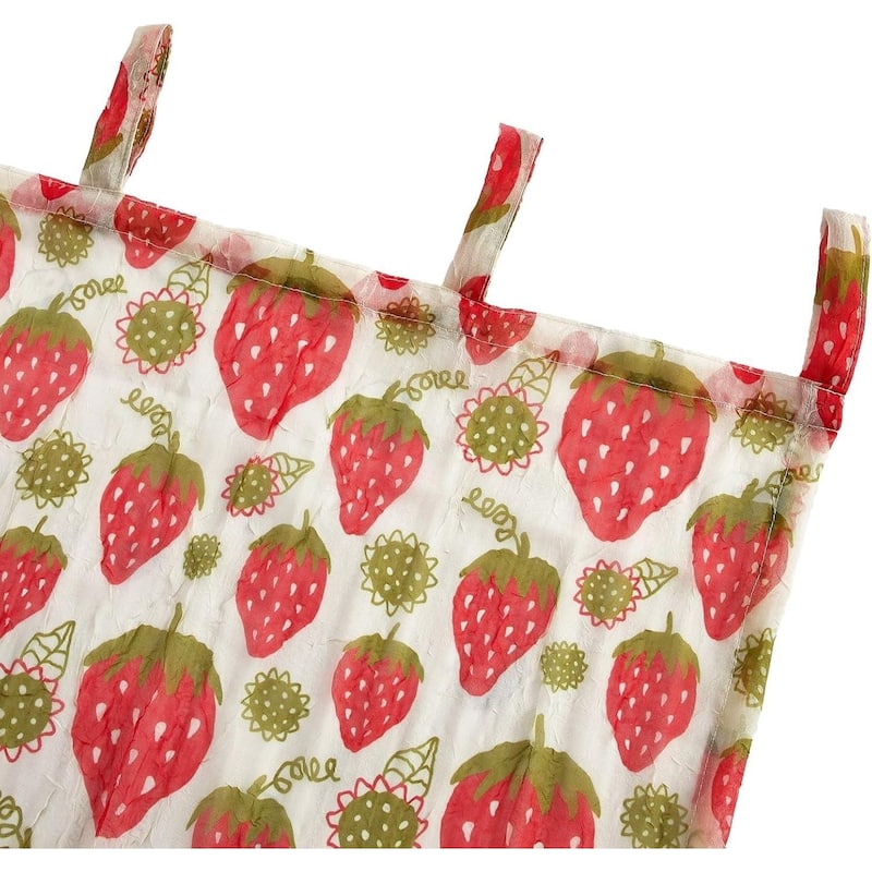 Urban Lifestyle Sheer Strawberry Curtain Panel