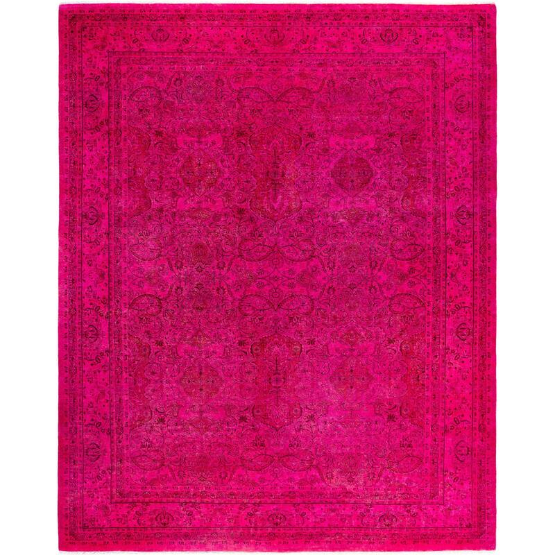 Overdyed One-of-a-Kind Hand-Knotted Area Rug - Pink - 8' 2" x 10' 4"