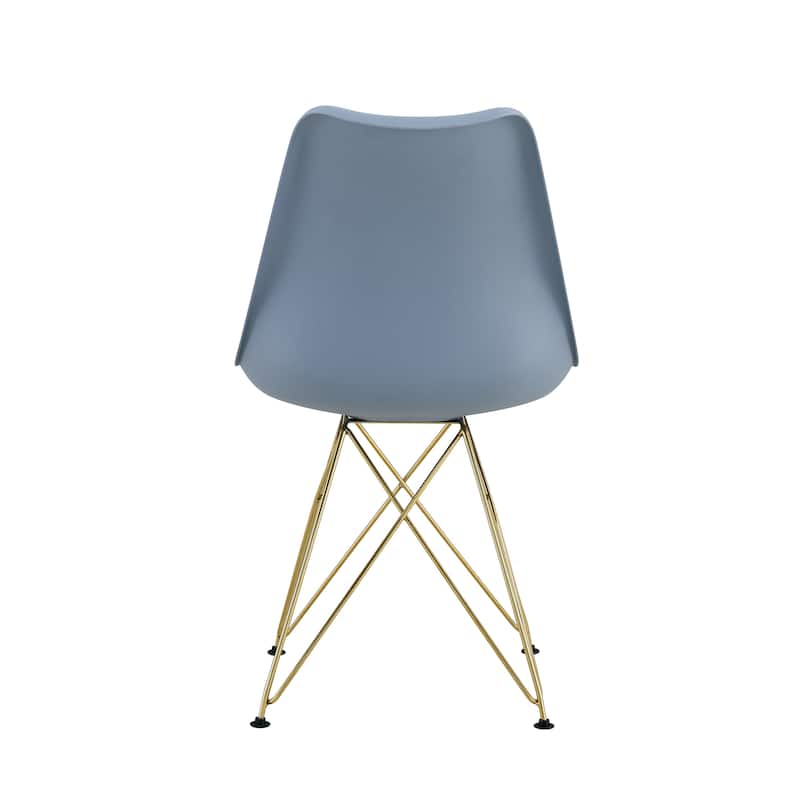 Modern Dining Chairs with Plastic Seat and Metal Legs (Set of 4)