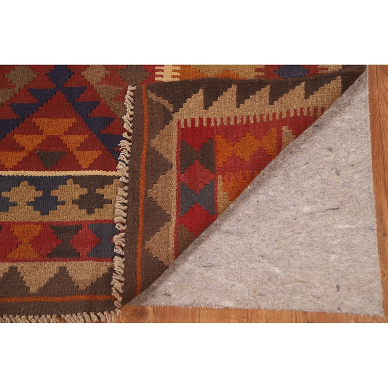 Multi-Color Kilim Oriental Area Rug Hand-woven Reversible Wool Carpet - 7'0" x 9'7"