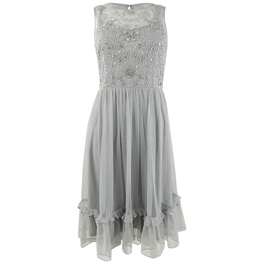 adrianna papell beaded a line dress
