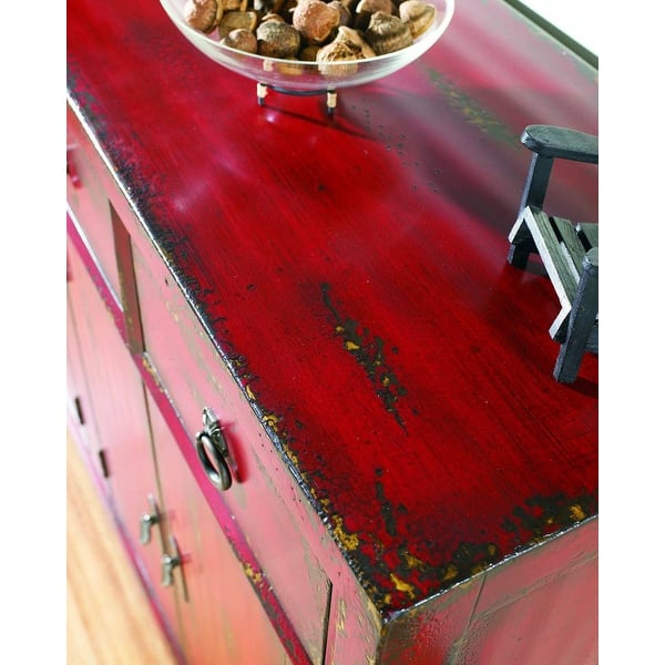 Hooker Furniture 58" Red Asian Cabinet