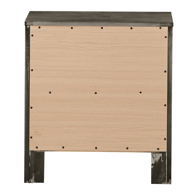 2-Dovetail Drawer Wooden Nightstand - 25" - Gray