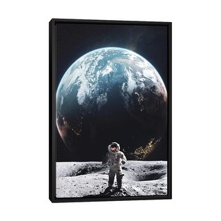 iCanvas "Astronaut Walking On The Moon In Front Of Planet Earth" by GEN ...