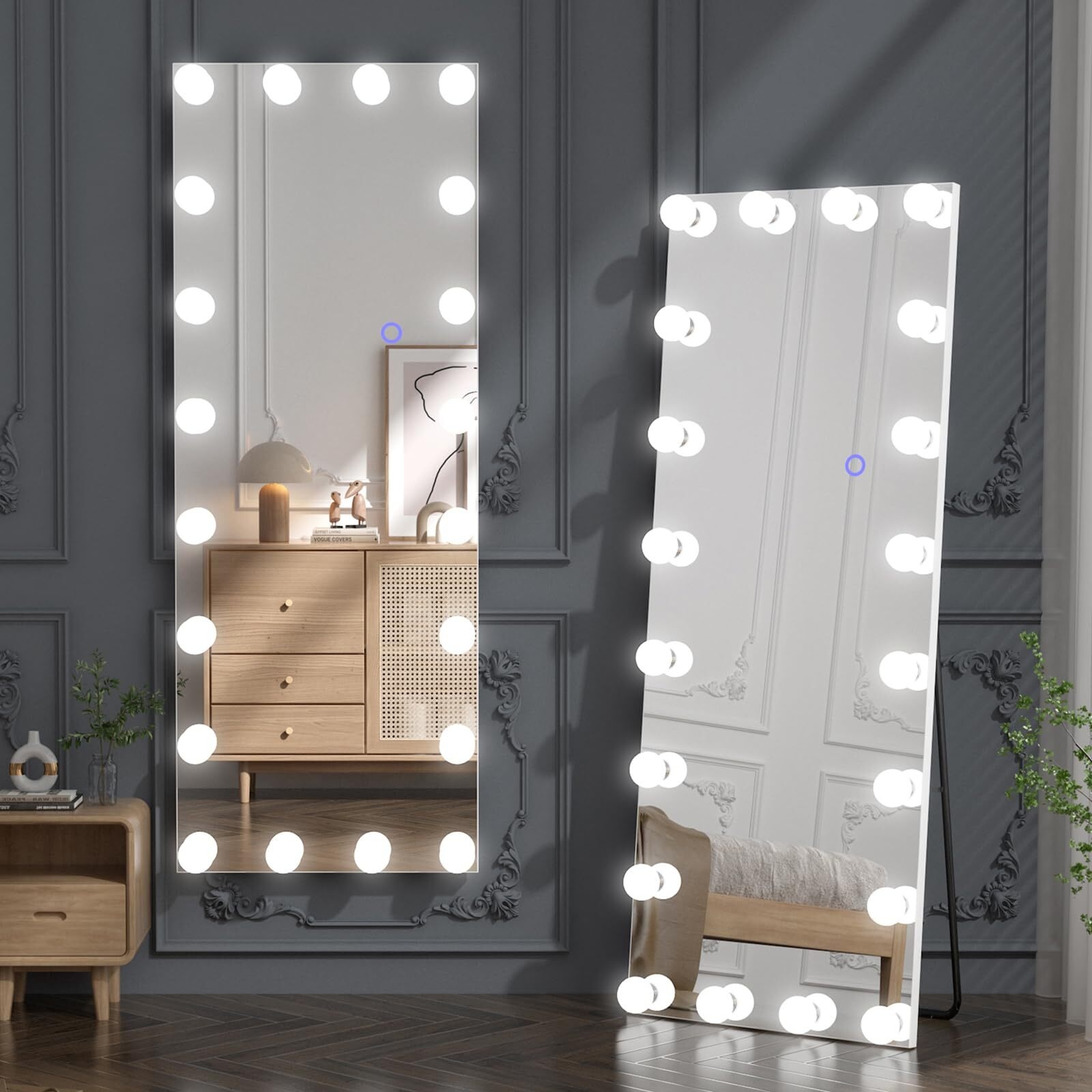 Long light bulb mirror top