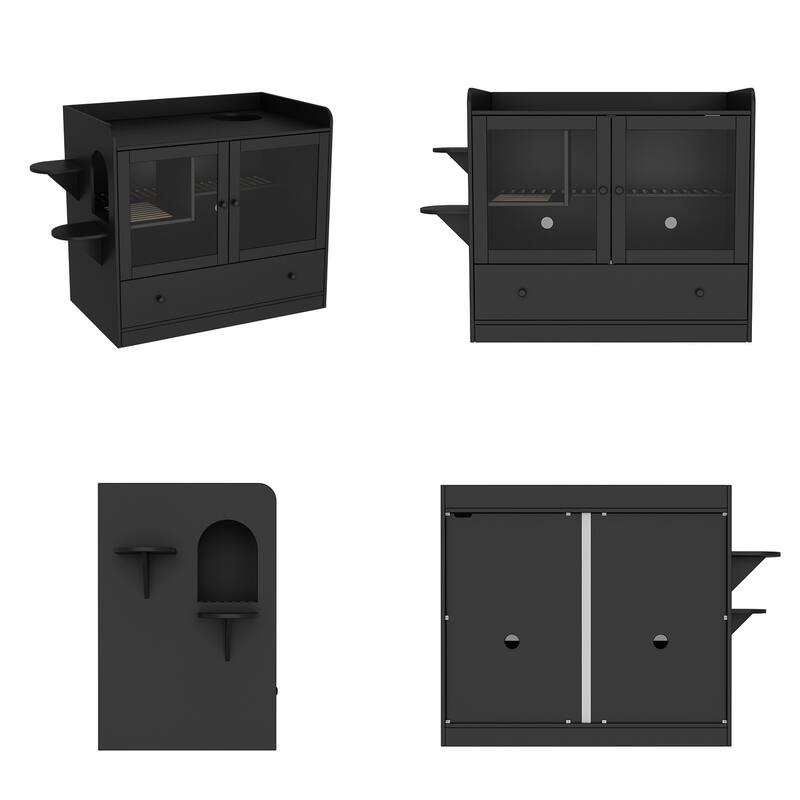 40" Cat-Friendly Litter Box Enclosure with Storage Bookcase Cabinet