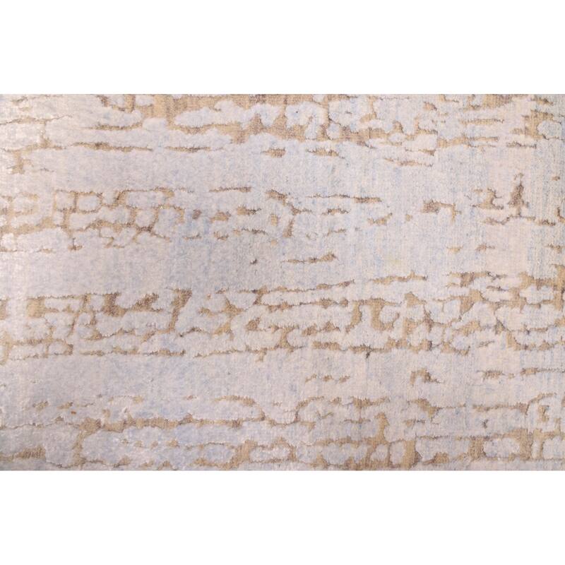 ECARPETGALLERY Hand-knotted Legacy Light Blue Silk, Wool Rug - 2'5 x 11'11