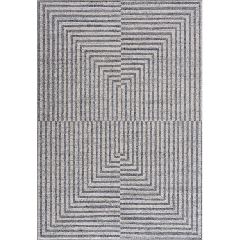 Abani Rugs MIST MIS170A Cream Grey Op Art Area Rug
