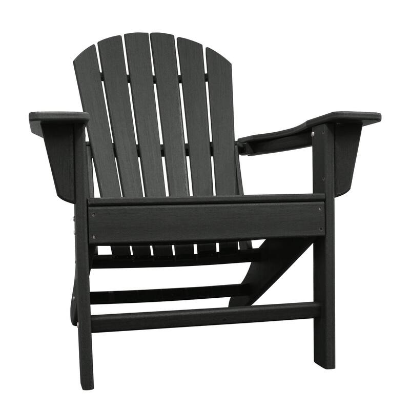 Outdoor Polystyrene Composite Adirondack Chair - Black