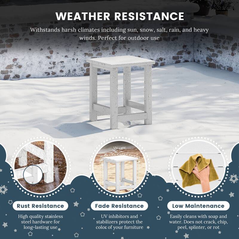 Laguna Kids Outdoor Poly Adirondack Chair with Side Table 3-Piece Set