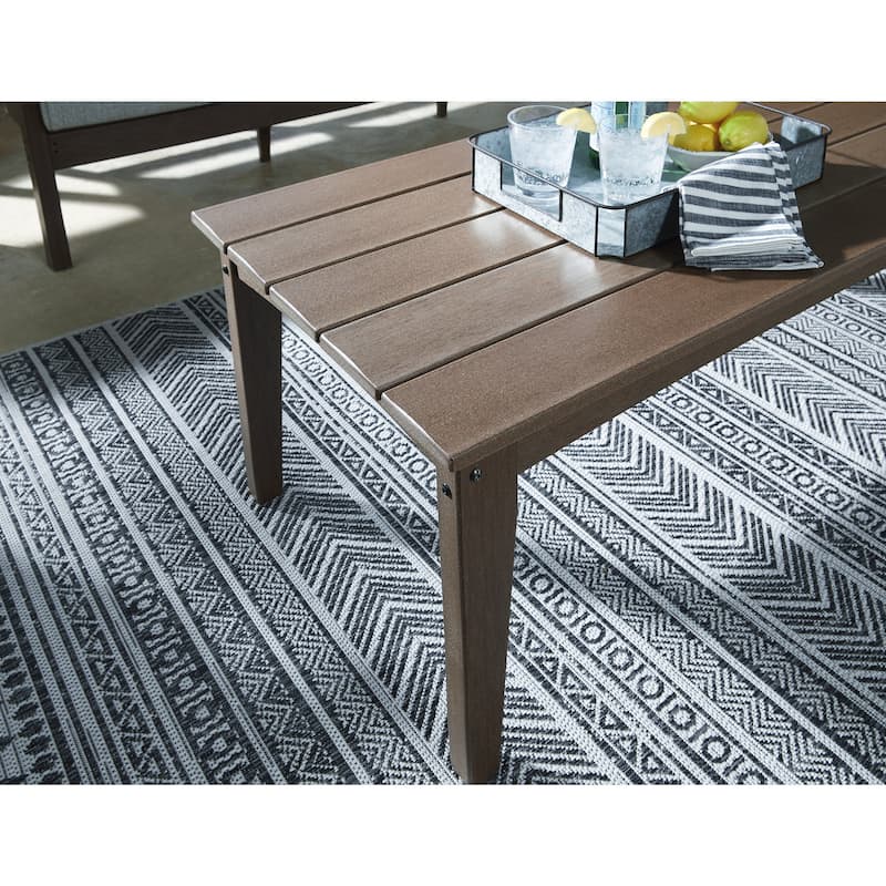Signature Design by Ashley Emmeline Brown/Beige 2-Piece Outdoor Seating Package - 77.25" W x 28" D x 35.5" H