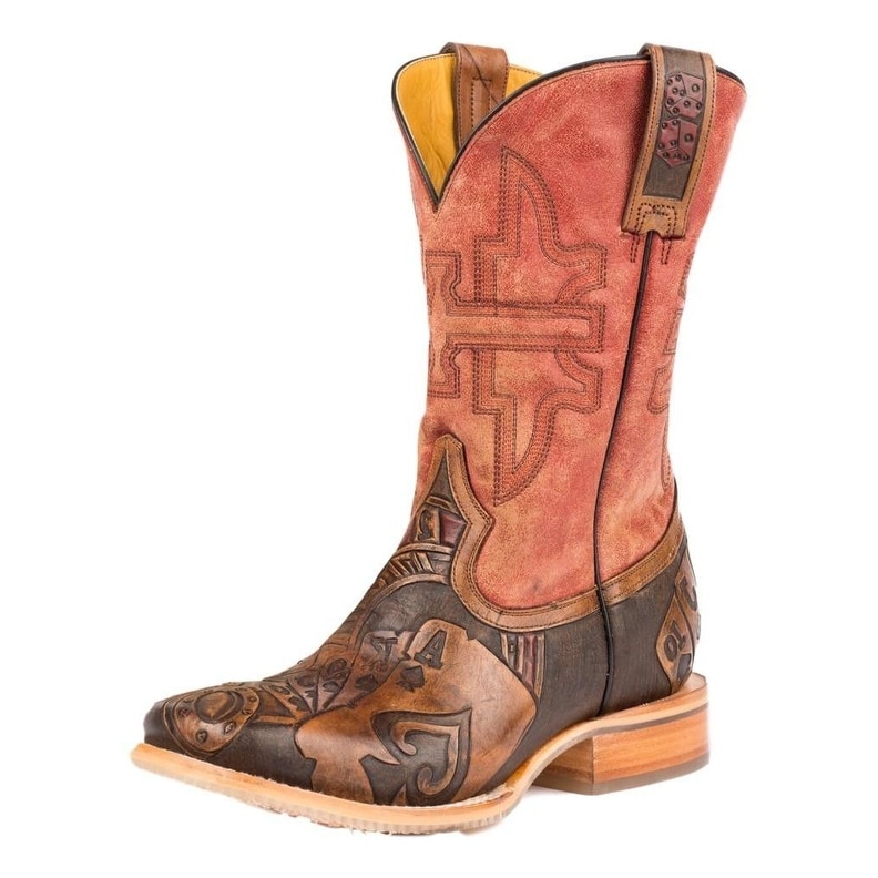 Tin Haul Men's Mesquite Western Boot Broad Square Toe Brown 11 D 並行輸入品 | Tin Haul Men\u0027s Mesquite Western Boot Broad Square Toe