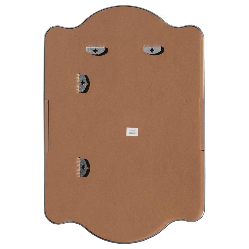 24 in. W x 36 in. H Scalloped Rectangular Metal Framed Wall Mirror - 36 H x 24 W x 1.08 D