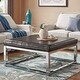 preview thumbnail 8 of 25, Solene Square Base Ottoman Coffee Table - Chrome by iNSPIRE Q Bold