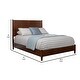 preview thumbnail 5 of 3, Full Platform Bed with Panel Headboard, Walnut Brown