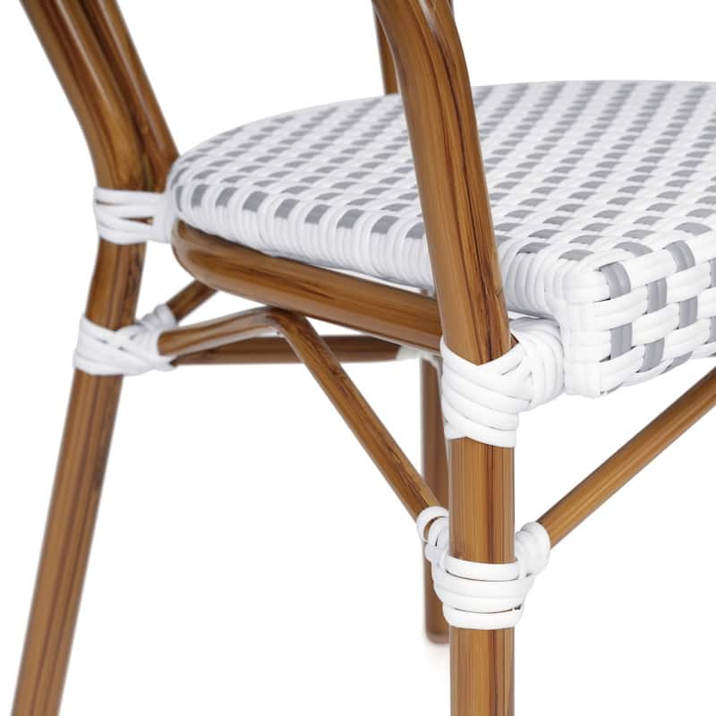 4 Pack All-Weather Commercial Paris Chairs with Arms and metal Frames