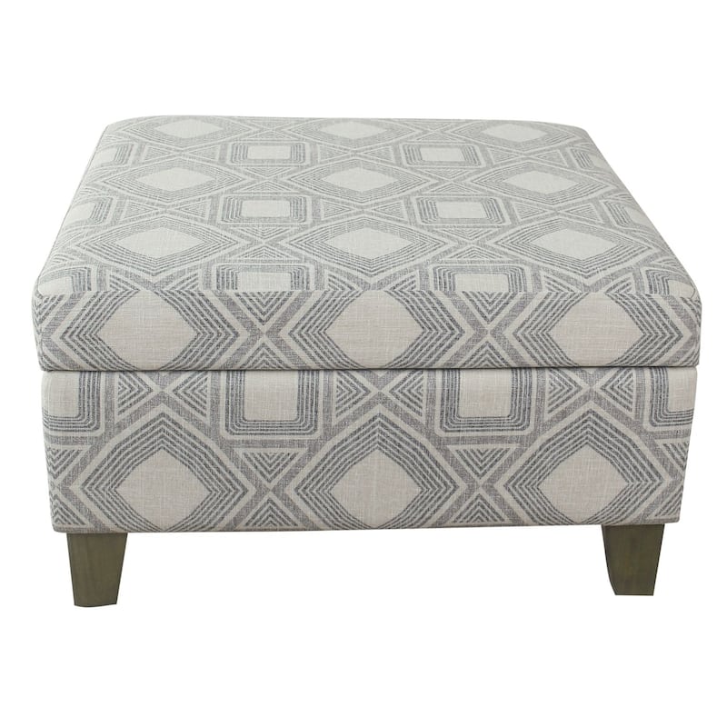 HomePop Luxury 28 Inches Square Storage Ottoman