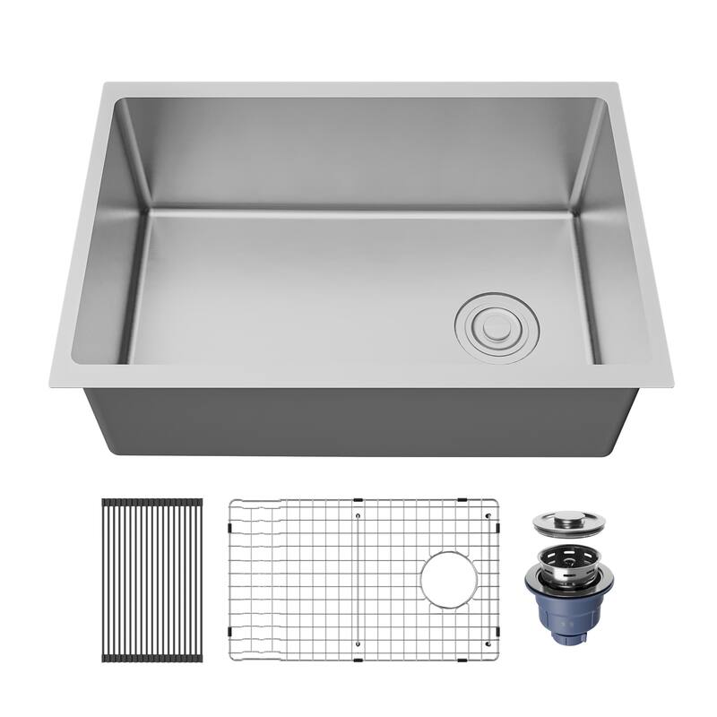 Karran USA UUMSB2731-PK1 Fusion 27" Undermount Single Basin Stainless - Satin Brushed