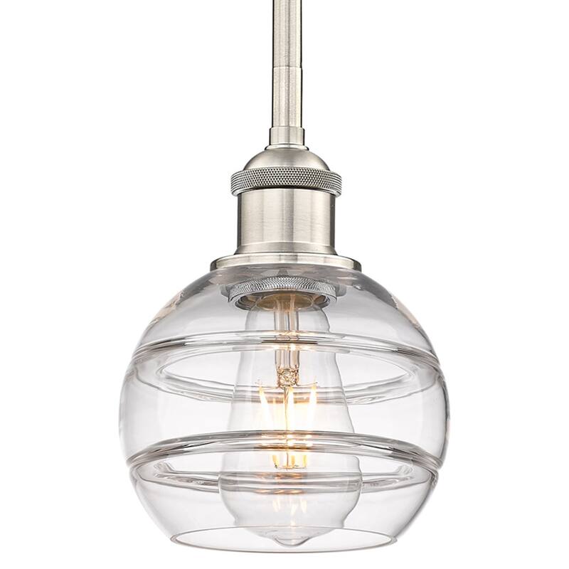 Innovations Lighting 616-1S 7 6 Rochester Pendant Rochester 6" Wide - Brushed Satin Nickel / Clear