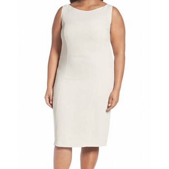 Shop Louben New Solid Beige Career Women S Size 6 Essential Sheath Dress Overstock 20509476