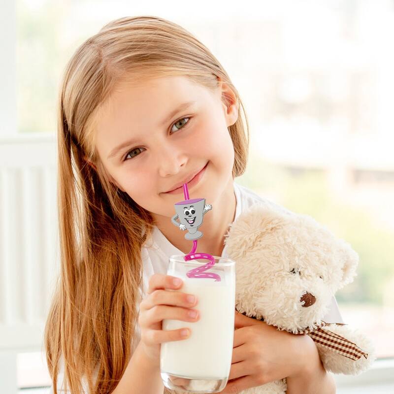 Purple Brown Unique Holiday Passover Sipping Straws 10.25" Set of 4