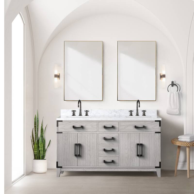 Laurel Bath Vanity Carrara Marble Top, Sink and Faucet