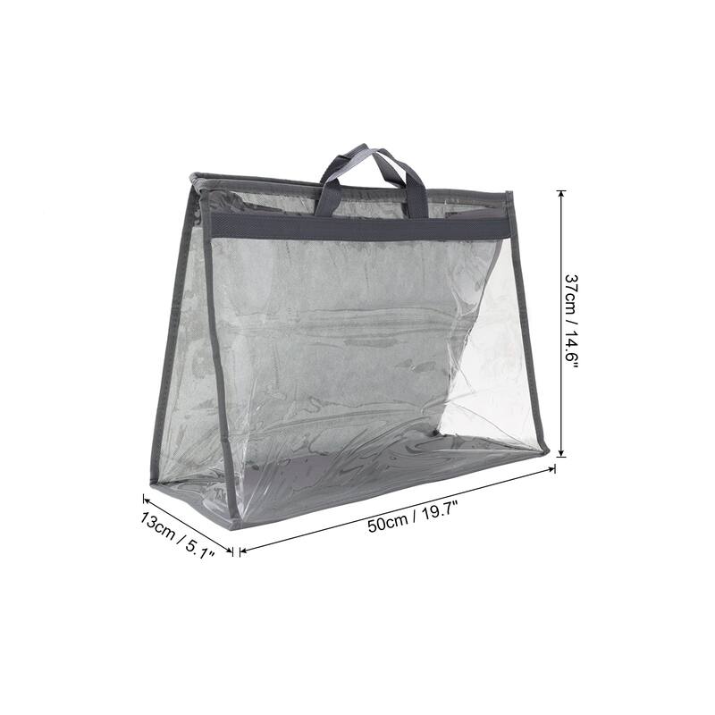 Handbag Dust Bags, Purse Storage Organizer PVC Dustproof Handbag Cover - Gray - XXL