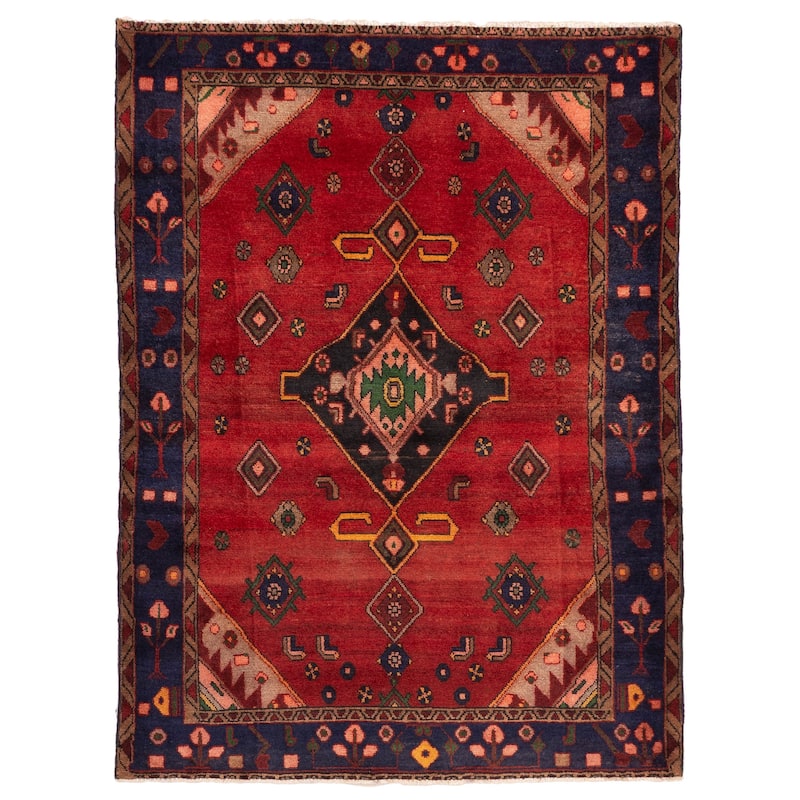 ECARPETGALLERY Hand-knotted Andelz Red Wool Rug - 4'7 x 6'1