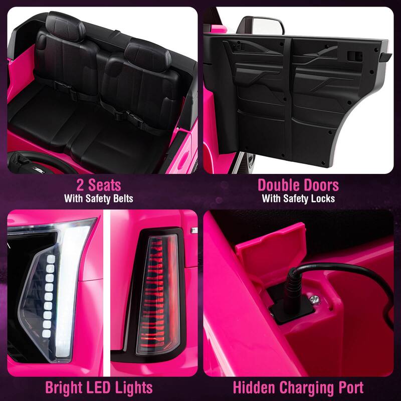 Costway 2 Seater Ride on Truck with Remote Control 3 Speeds LED Lights - See Details
