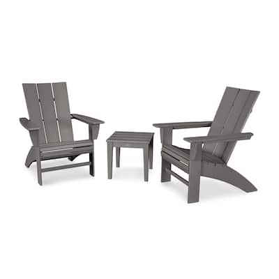 POLYWOOD Modern 3-Piece Curveback Adirondack Set