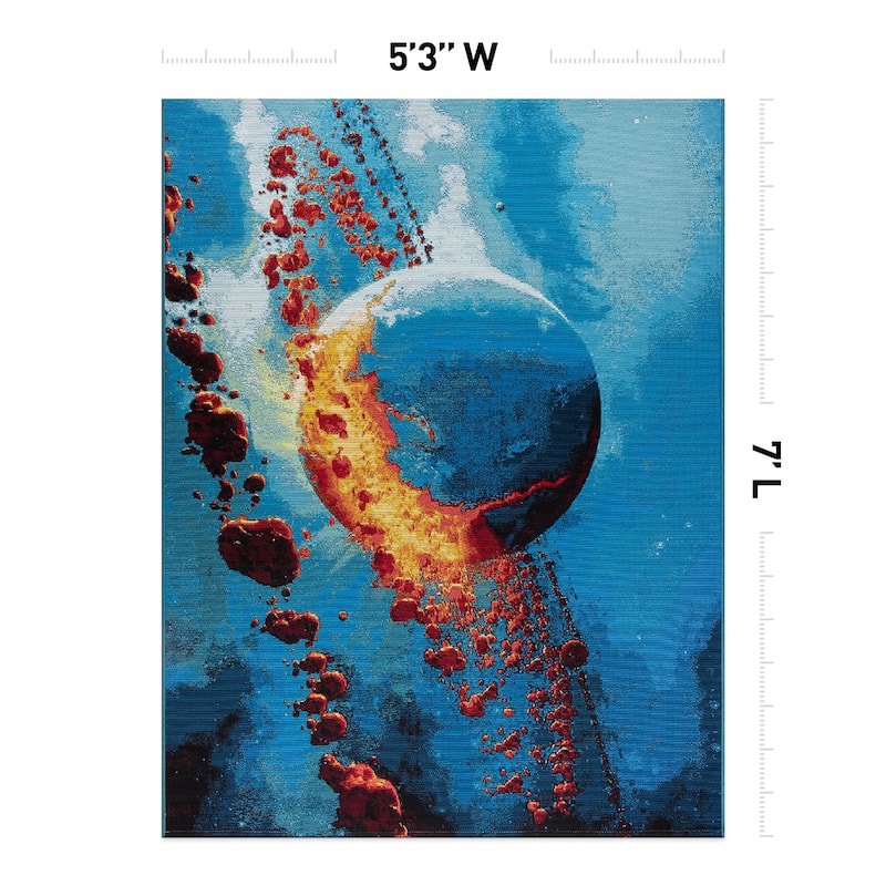 World Rug Gallery Galactic Wonder Galaxy Indoor/Outdoor Area Rug