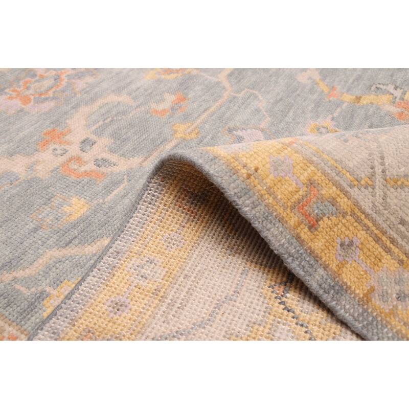 ECARPETGALLERY Hand-knotted Modern Oushak Light Denim Blue Wool Rug - 8'1 x 10'1
