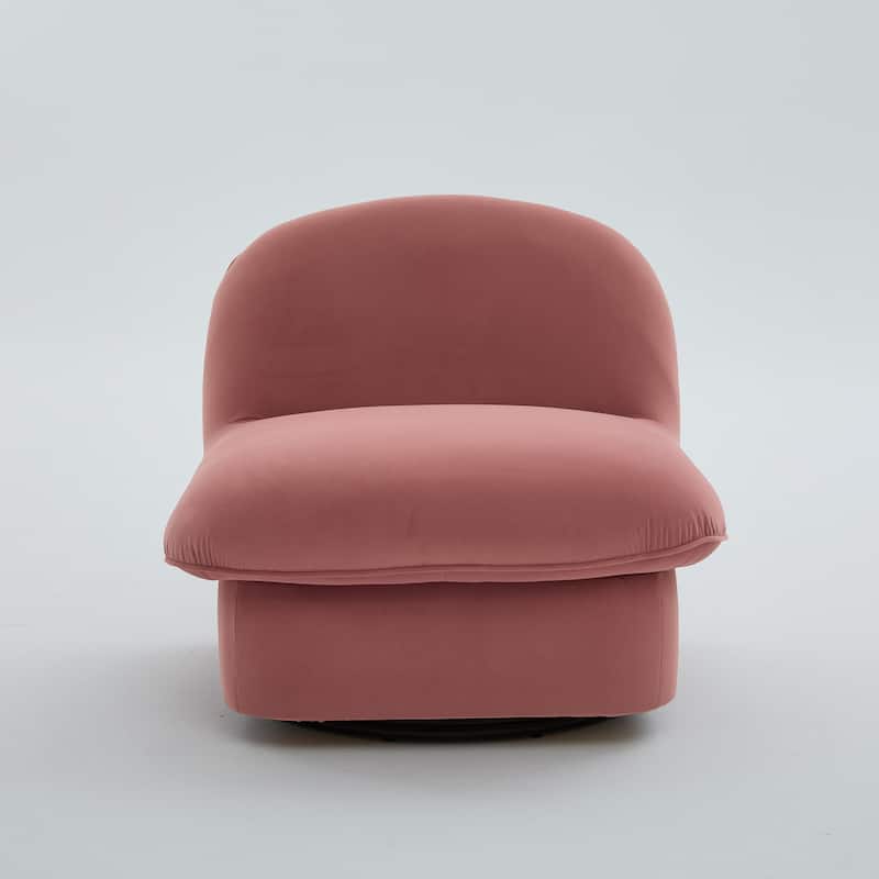 Pumpkin-Shaped Swivel Chair, 360-Degree Swivel Accent Chair for Living Room Bedroom Office