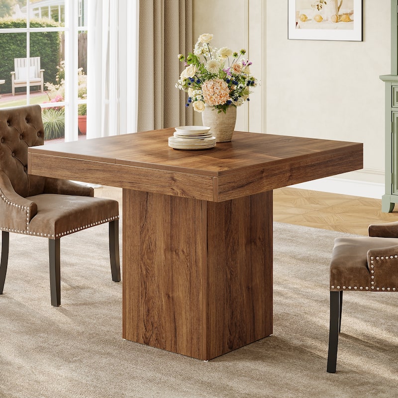 39" Farmhouse Small Square Kitchen Dining Table for 4 - 39" W x 39" D x 31.5" H