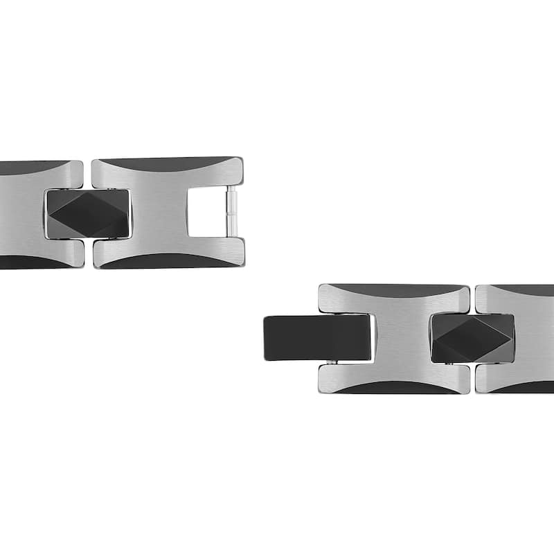 Steel Nation Tungsten Black Finish Beveled Edge Bracelet