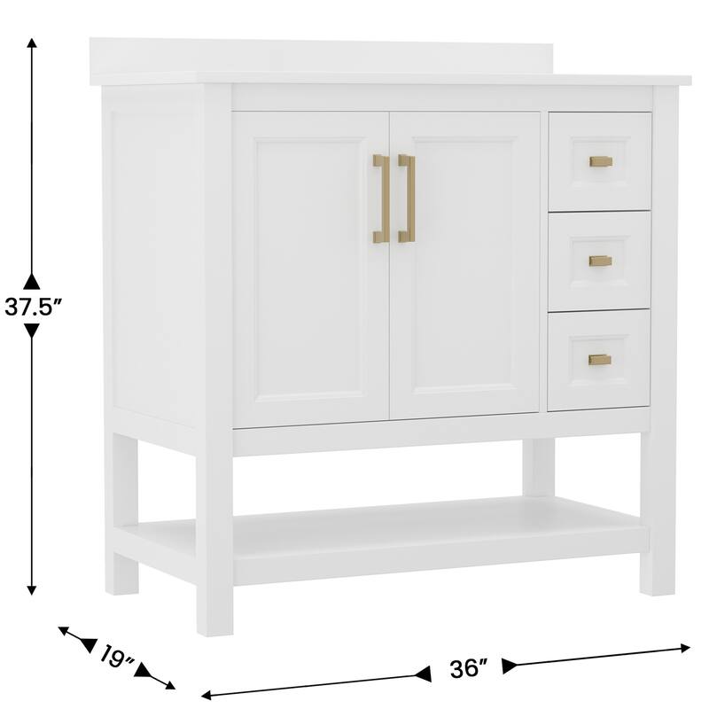 James Allan FFIR10670 36" Free Standing Single Basin Vanity Set with