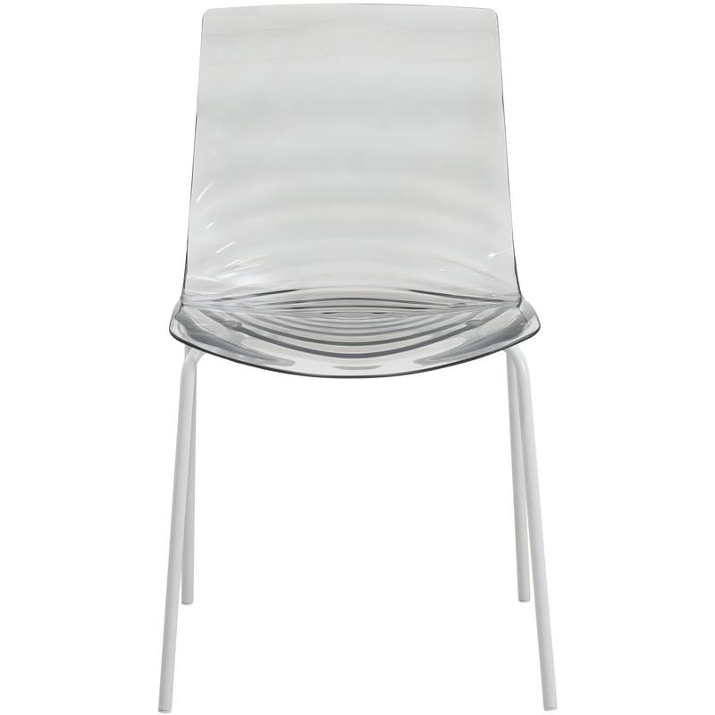 Dining Chair in ABS Plastic Side Chair with Stainless Steel Legs Kitchen Room Chair Set of 2