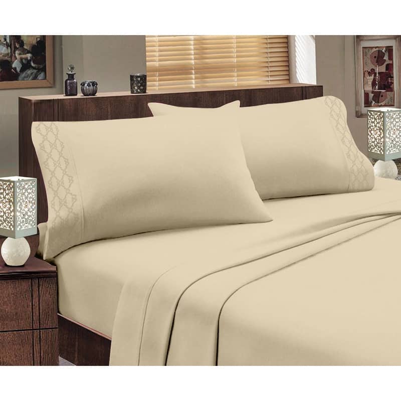 Home Sweet Home Dream Embossed Pleated Bed Sheet Set