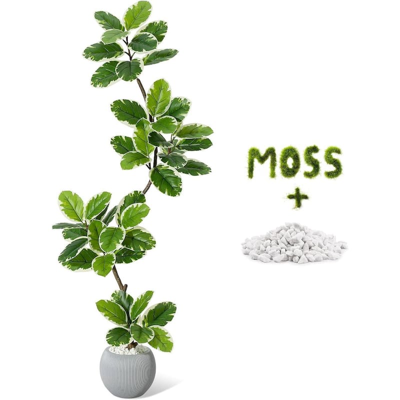 Home Fiddle Leaf Fig Tree Artificial Faux Rubber Tree for Home Decor